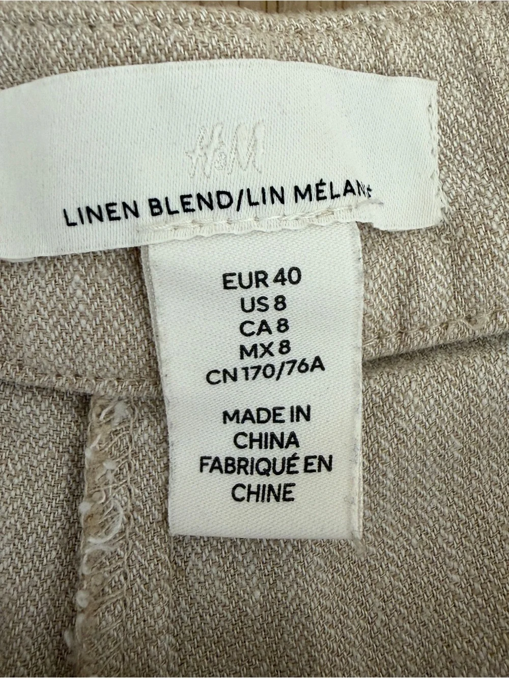H&M Women’s Wide-Leg Linen-Blend Pants in Light Taupe - 40/8